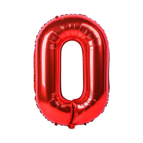 Globo Numero Inflable 0 Rojo 40cm