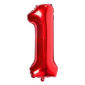 Globo Numero Inflable 1 Rojo 40cm
