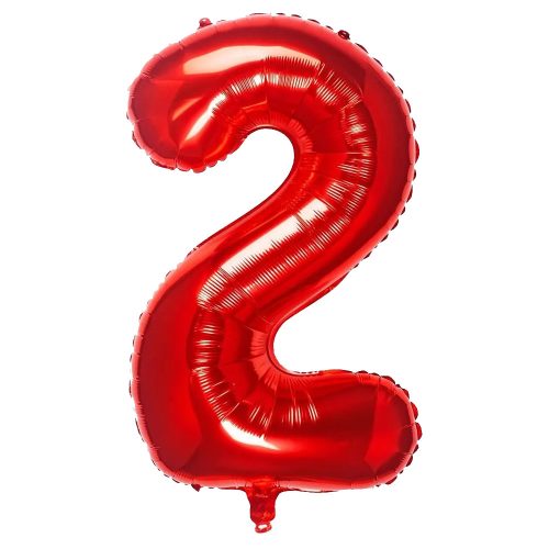 Globo Numero Inflable 2 Rojo 40cm