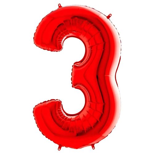 Globo Numero Inflable 3 Rojo 40cm