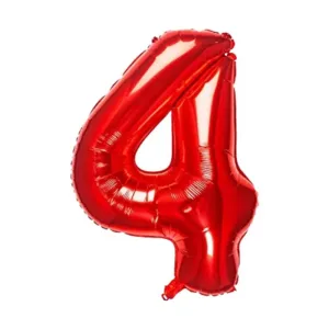 Globo Numero Inflable 4 Rojo 40cm