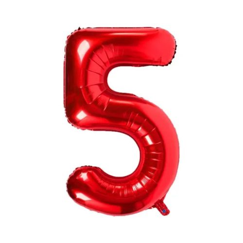 Globo Numero Inflable 5 Rojo 40cm