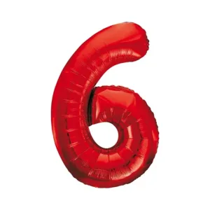 Globo Numero Inflable 6 Rojo 40cm