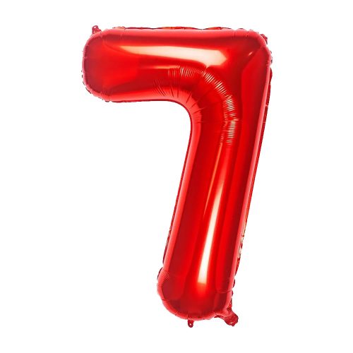 Globo Numero Inflable 7 Rojo 40cm