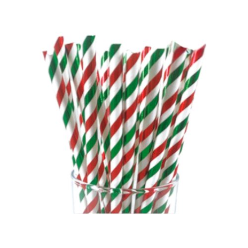 Sorbete Polipapel Rayado de Navidad x 24 unidades