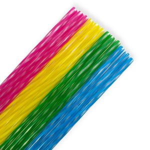 Sorbete a Rayas Multicolor Plástico x12 Unidades