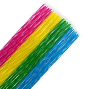 Sorbete a Rayas Multicolor Plástico x12 Unidades