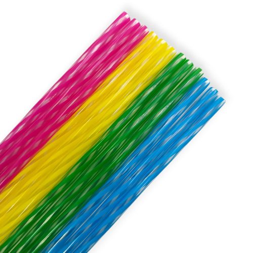 Sorbete a Rayas Multicolor Plástico x12 Unidades