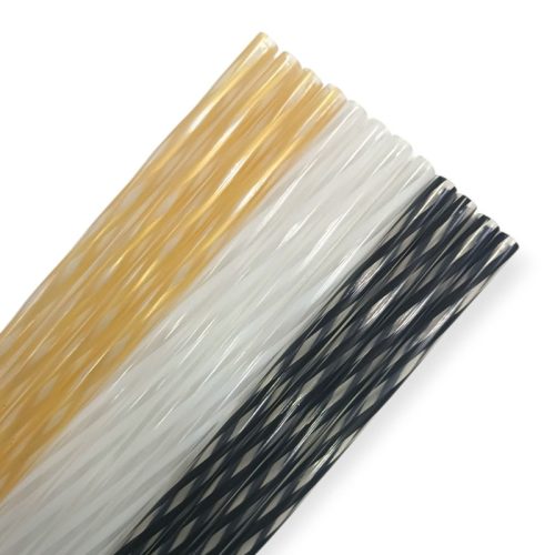 Sorbete a Rayas Negro Blanco y Dorado Plástico x12 Unidades