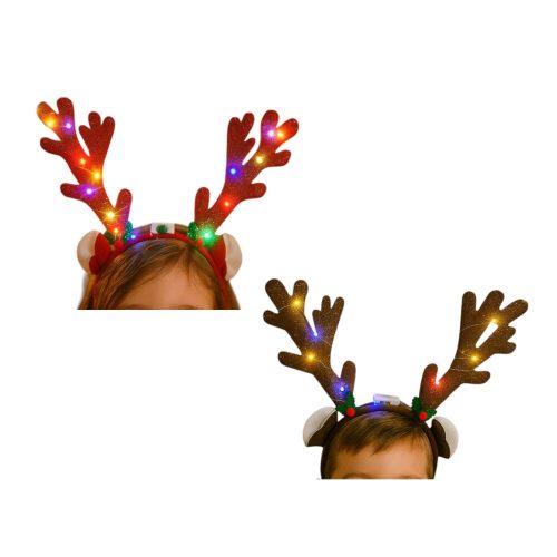 Vincha Navideña Reno Colores Surtidos LED x1