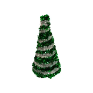 Arbolito de Navidad Verde Con Plateado 25 Cm