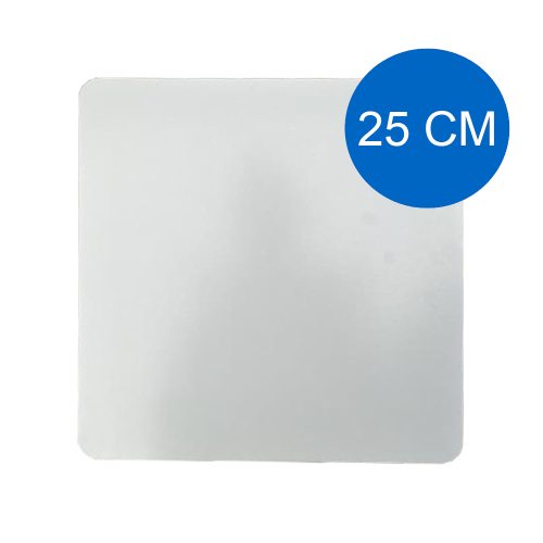 Bandeja Base Fibrofacil Cuadrada Para Torta Blanco 25 x 25 Cm