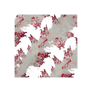 Boa Navideña Blanca Con Papa Noel 200 cm x 5 cm