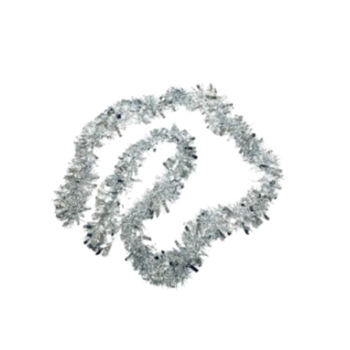 Boa Navideña Metalizada Plateada 200 cm x 9 cm