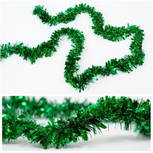 Boa Navideña Metalizada Verde 200 cm x 9 cm
