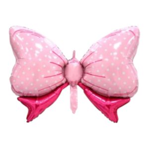 Globo Metalizado Forma Moño Rosa 89 x 58cm x1 Unidad