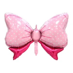Globo Metalizado Forma Moño Rosa 89 x 58cm x1 Unidad