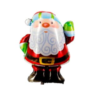 Globo Metalizado Forma Papa Noel Navidad x1