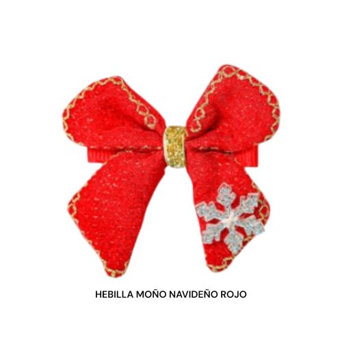 Hebilla Moño Navideño Rojo