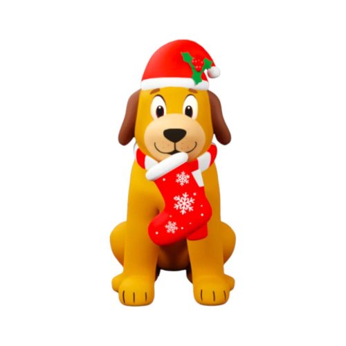Inflable Perro Noel Navideño 1,2 Metros Altura 2 Leds