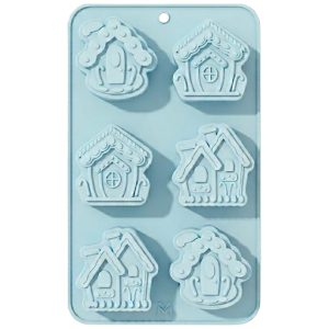 Molde de Silicona Navideño Casitas x6u 6cm c/u
