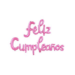 Globo Inflable FELIZ CUMPLEAÑOS CURSIVA Color Rosa Para Aire