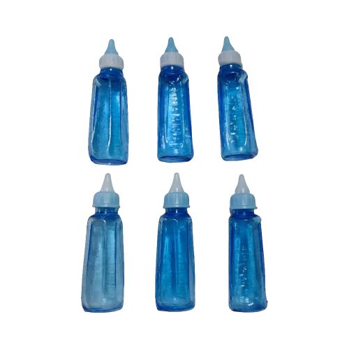 Mamadera Cristal Celeste Plástico 8cm x6u