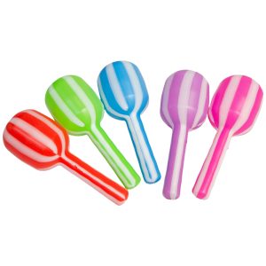 Maraca Rayada Bicolor Plastico x1u Colores Surtidos