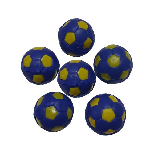 Pelotitas de Futbol Plásticas Azul y Amarillo x6 Unidades