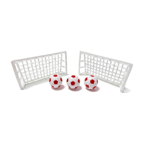Pelotitas de Futbol Plásticas Rojo y Blanco x3U con Arcos