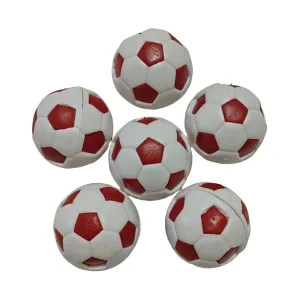 Pelotitas de Futbol Plásticas Rojo y Blanco x6 Unidades
