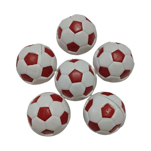 Pelotitas de Futbol Plásticas Rojo y Blanco x6 Unidades