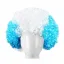 Peluca Afro Color Celeste y Blanco Argentina x1u