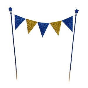 Banderin para Torta Gibreado Azul y Amarillo