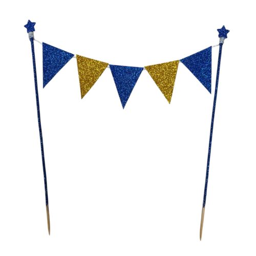 Banderin para Torta Gibreado Azul y Amarillo