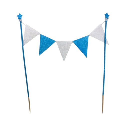 Banderin para Torta Gibreado Blanco y Celeste