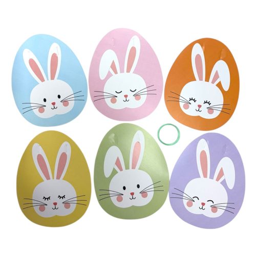 Banderin Pascuas Caras de Conejitos x6u