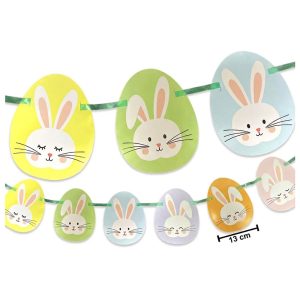 Banderin Pascuas Caras de Conejitos 1.20 mts