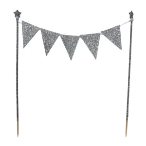 Banderin para Torta Gibreado Plateado