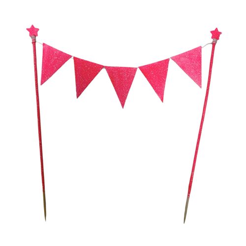 Banderin para Torta Gibreado Rosa Chicle