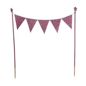 Banderin para Torta Gibreado Rosa Gold