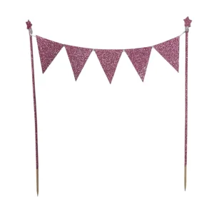 Banderin para Torta Gibreado Rosa Gold