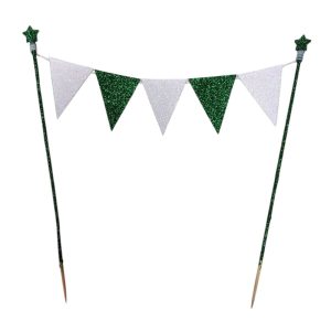 Banderin para Torta Gibreado Blanco y Verde