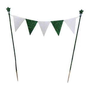 Banderin para Torta Gibreado Blanco y Verde