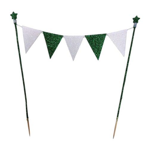 Banderin para Torta Gibreado Blanco y Verde