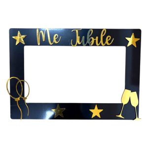 Cuadro Marco de Selfie Me Jubile Negro y Dorado Fibrofacil 57 x 39cm