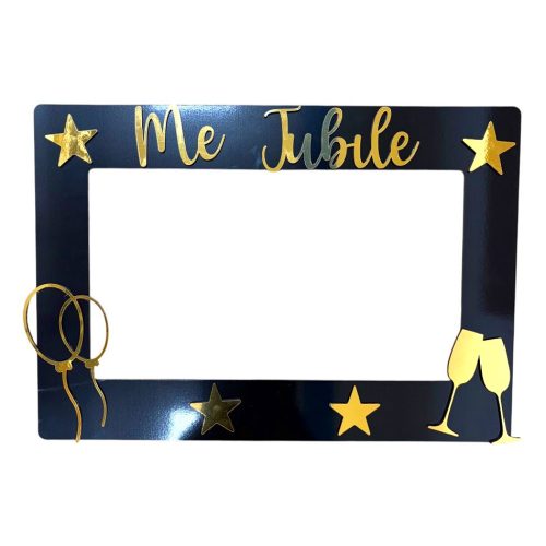 Cuadro Marco de Selfie Me Jubile Negro y Dorado Fibrofacil 57 x 39cm