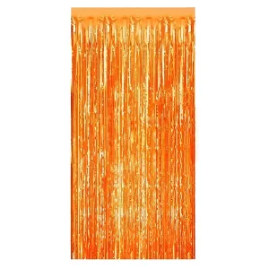 Cortina Lluvia Metalizada Naranja 2,20 X 1