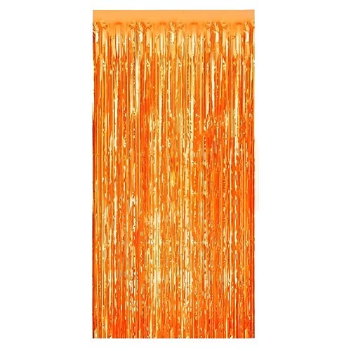 Cortina Lluvia Metalizada Naranja 2,20 X 1
