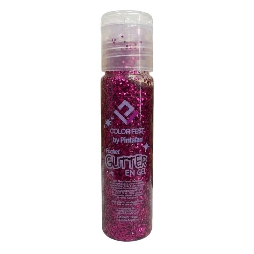 Glitter en Gel Fucsia x20Grs